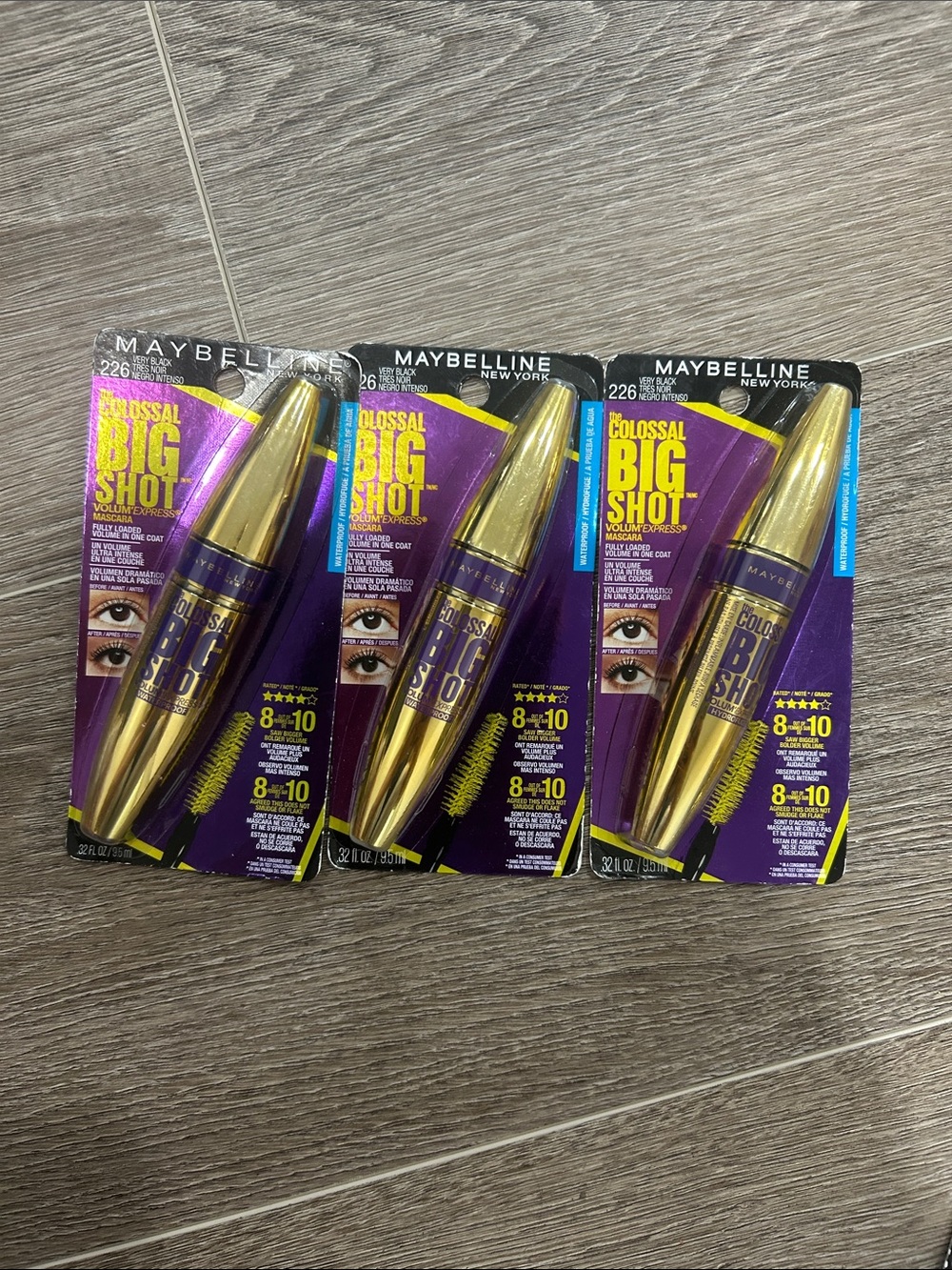 New 3X Maybelline Colossal Big Shot Mascara #226 very black ( Firm price )